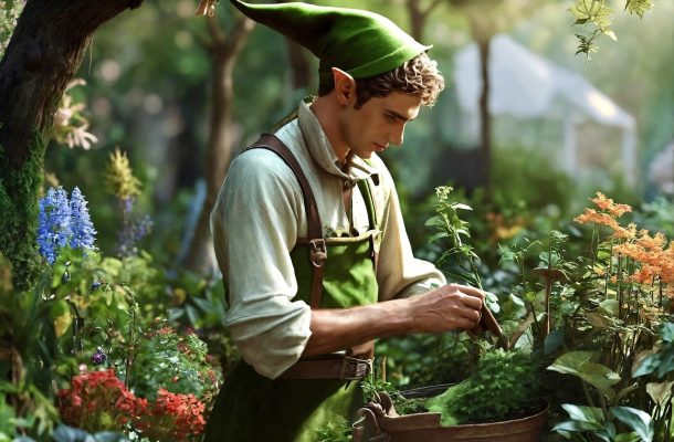 yard-image man in garden